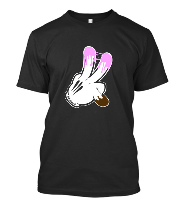 Two In The Pink One In The Stink Hand Gesture With Pink And Brown Drips T-Shirt