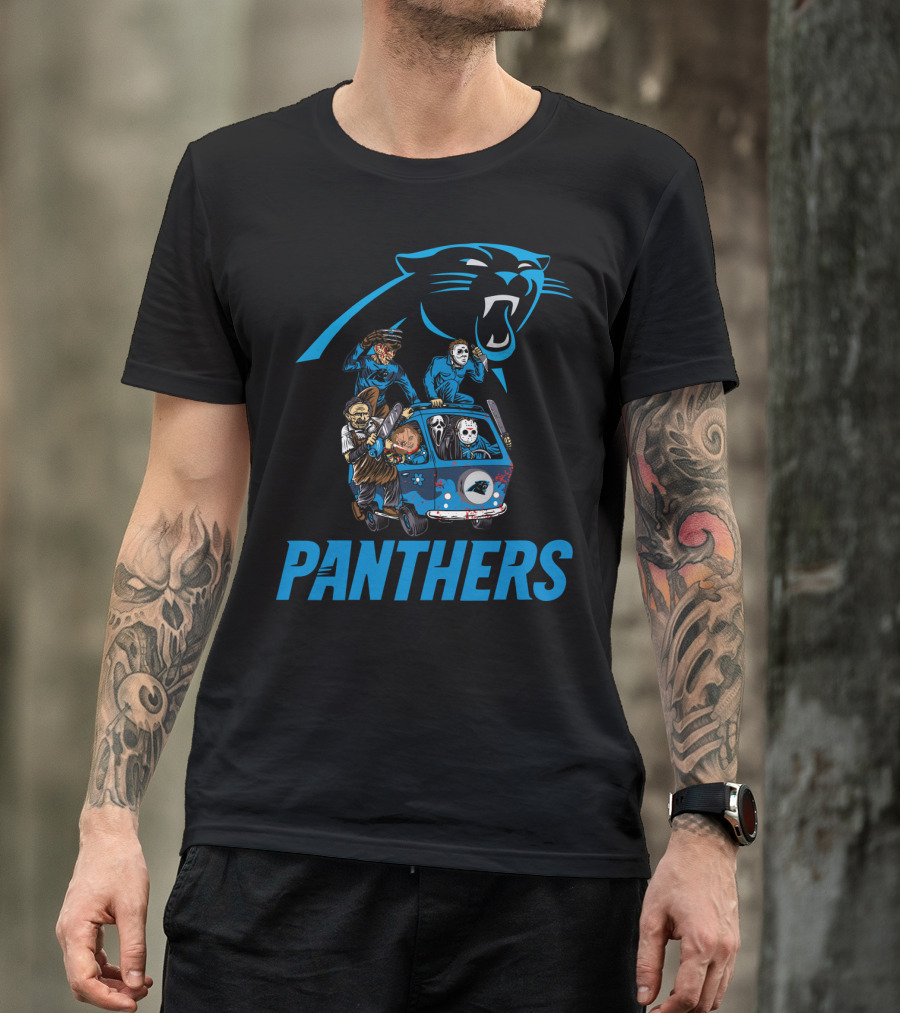 Panthers Horror Movie Icons In Van T-Shirt