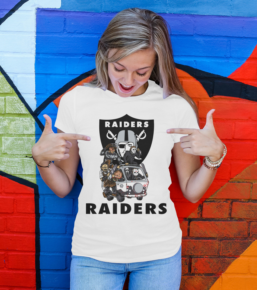 Raiders Horror Movies Edition Retro Van Halloween Crossover T-Shirt