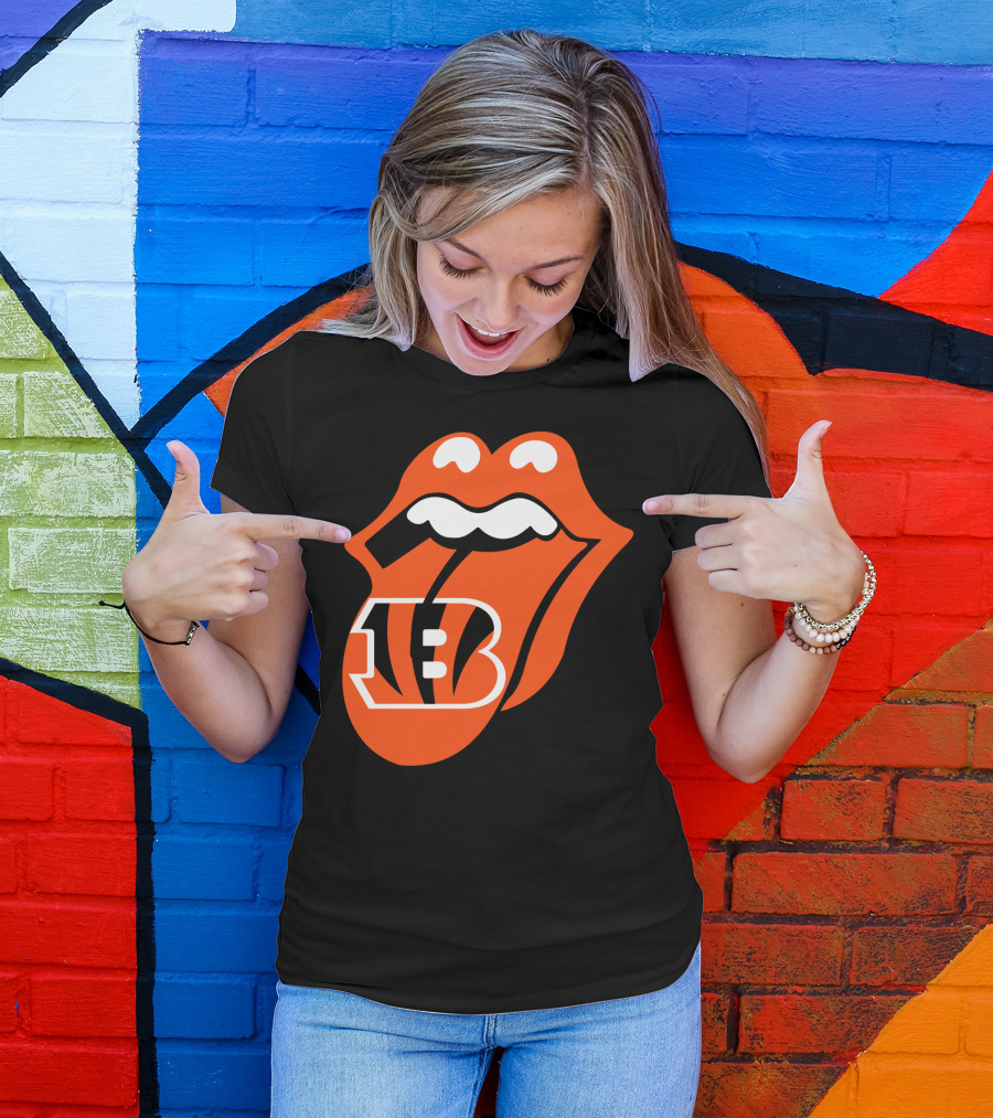 Cincinnati Bengals Iconic Tongue Logo Fusion T-Shirt