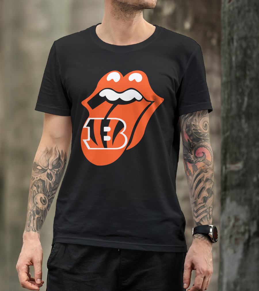 Cincinnati Bengals Iconic Tongue Logo Fusion T-Shirt