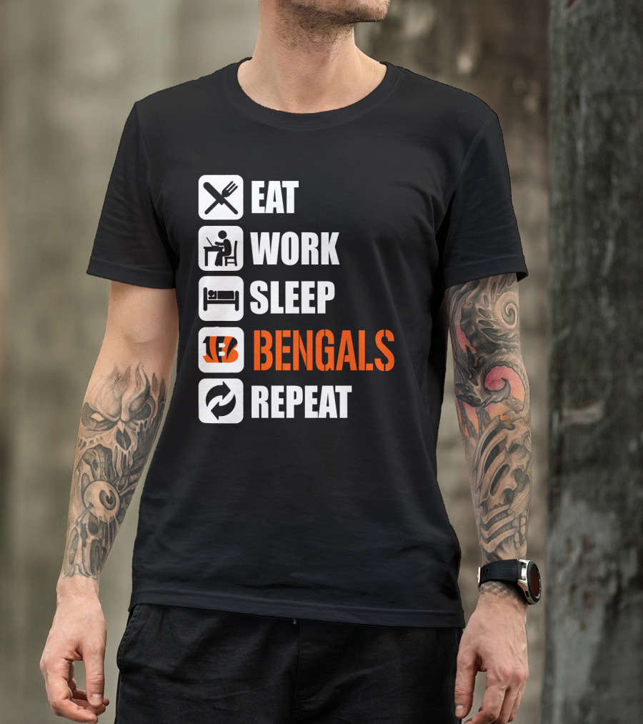 Eat Work Sleep Bengals Repeat T-Shirt