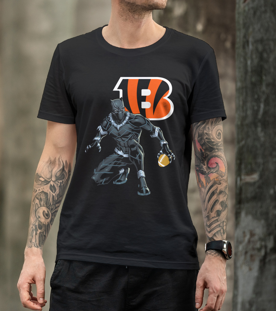 Cincinnati Bengals Black Panther Football T-Shirt