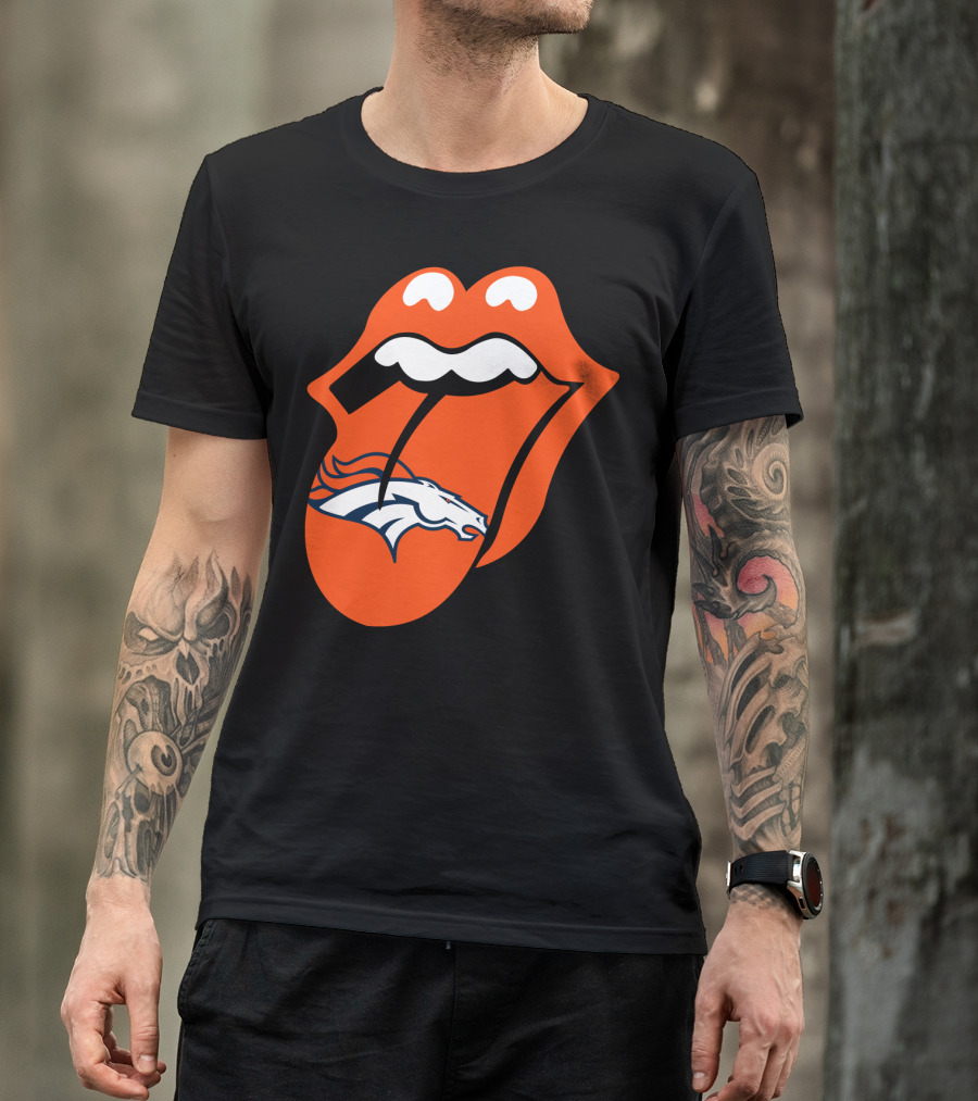 Denver Broncos Rolling Stones Tongue Logo Fusion T-Shirt