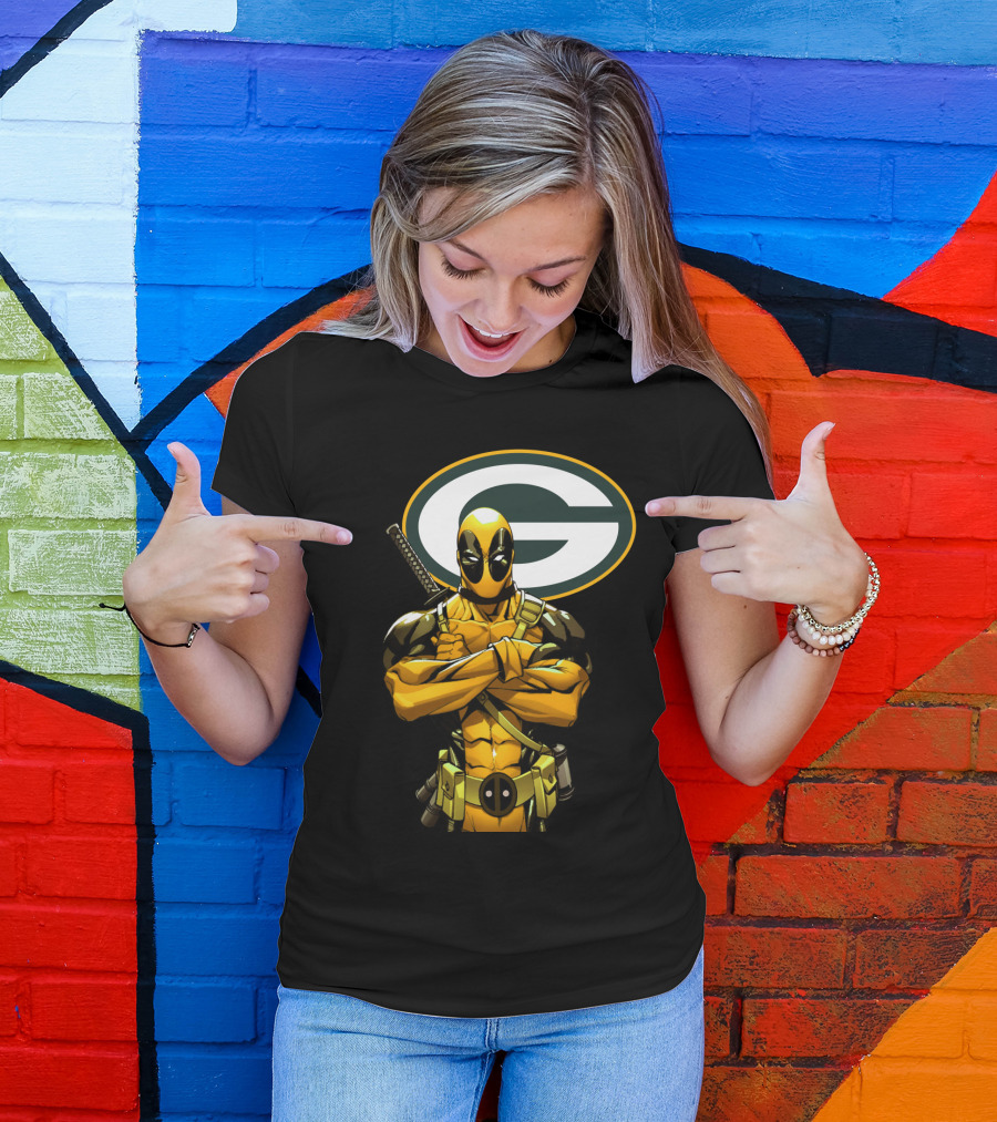 Green Bay Packers Deadpool Crossover T-Shirt