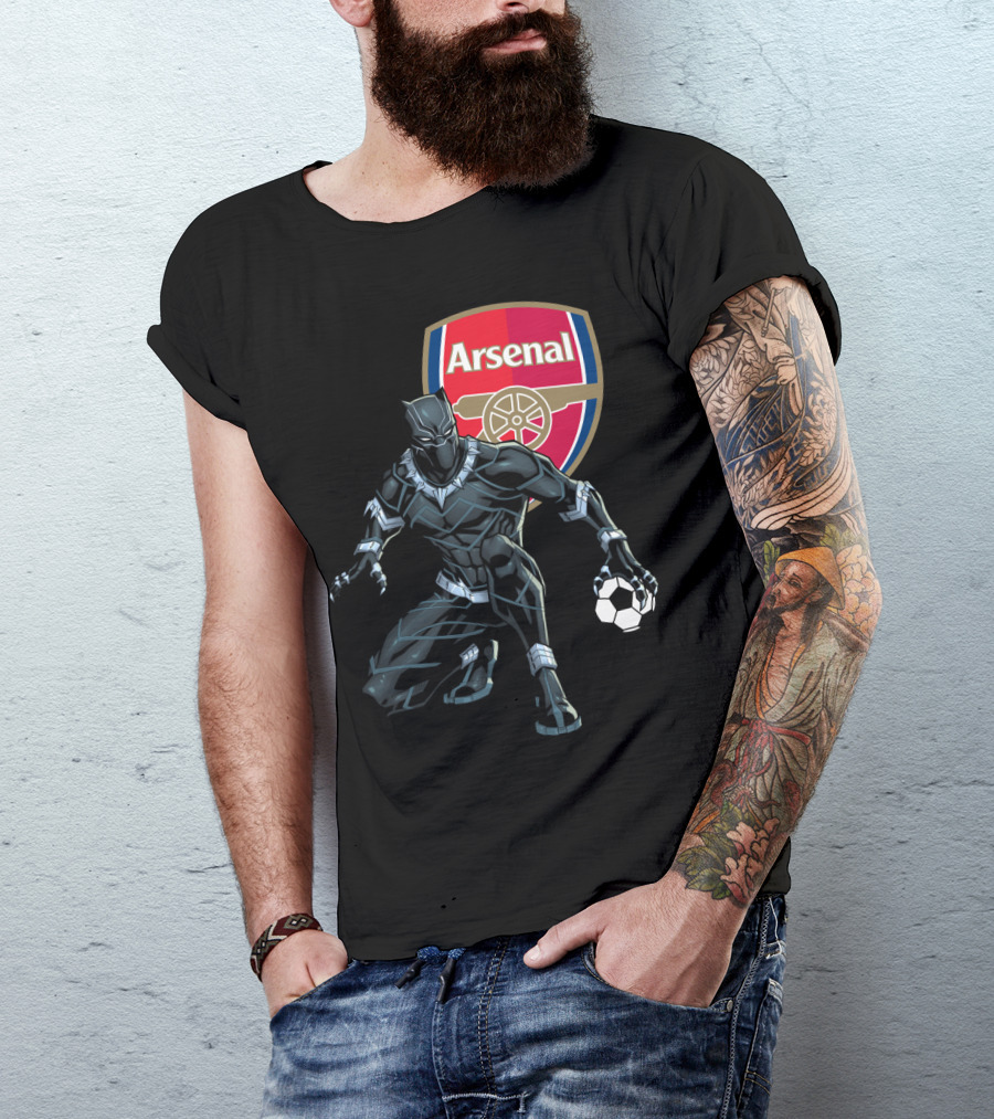 Arsenal Black Panther Football T-Shirt