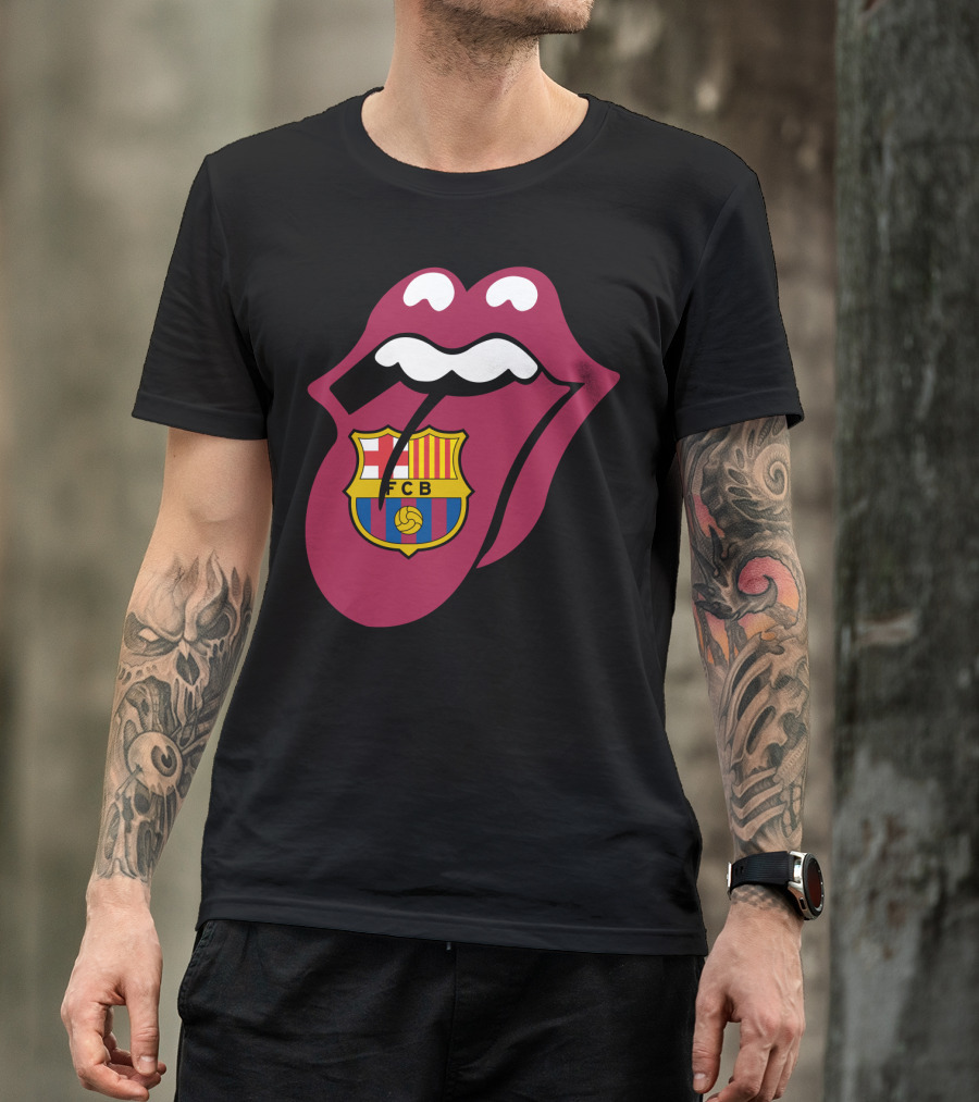 Barcelona Fcb Rolling Stones Logo Fusion T-Shirt