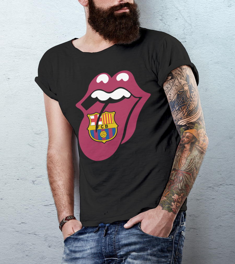 Barcelona Fcb Rolling Stones Logo Fusion T-Shirt