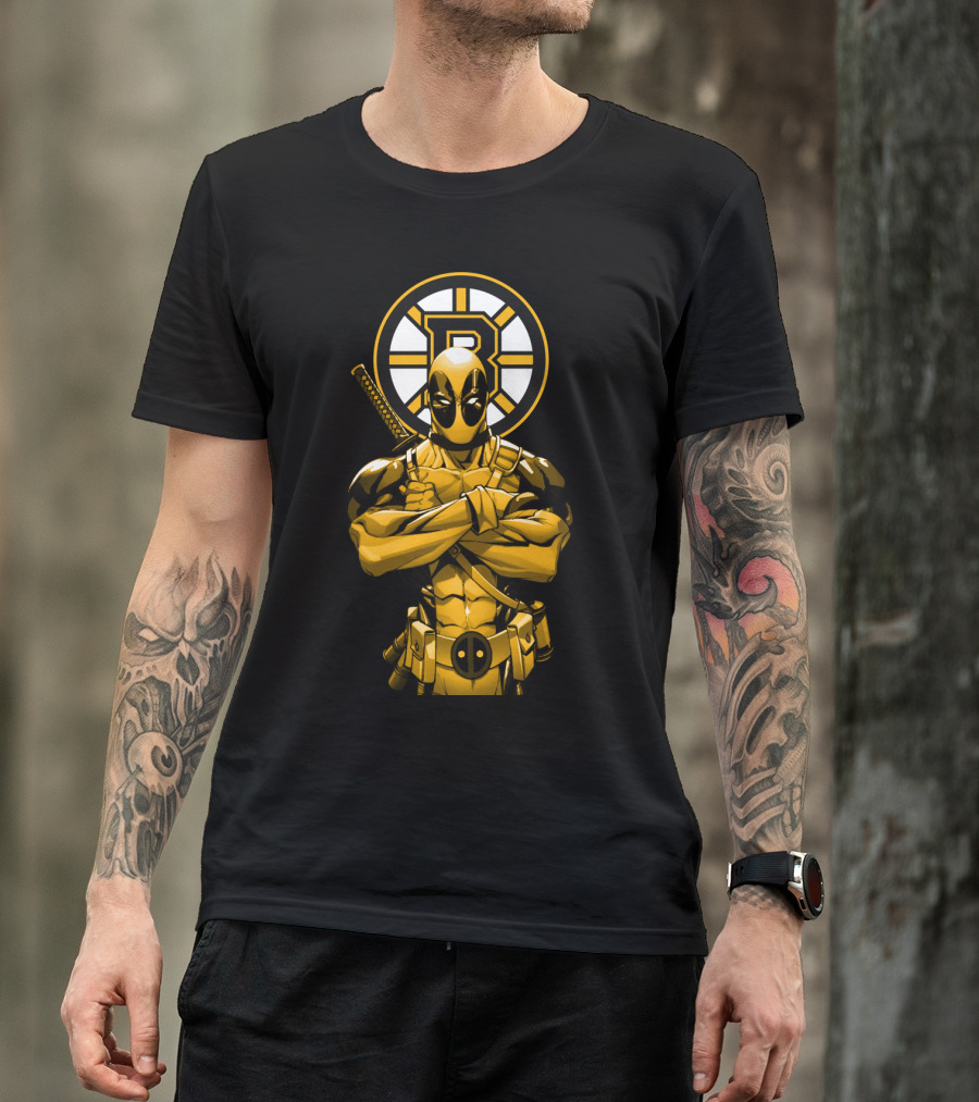 Boston Bruins Deadpool Crossover T-Shirt
