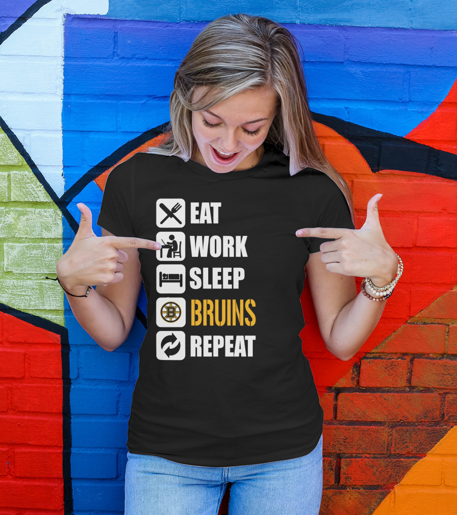 Eat Work Sleep Bruins Repeat T-Shirt