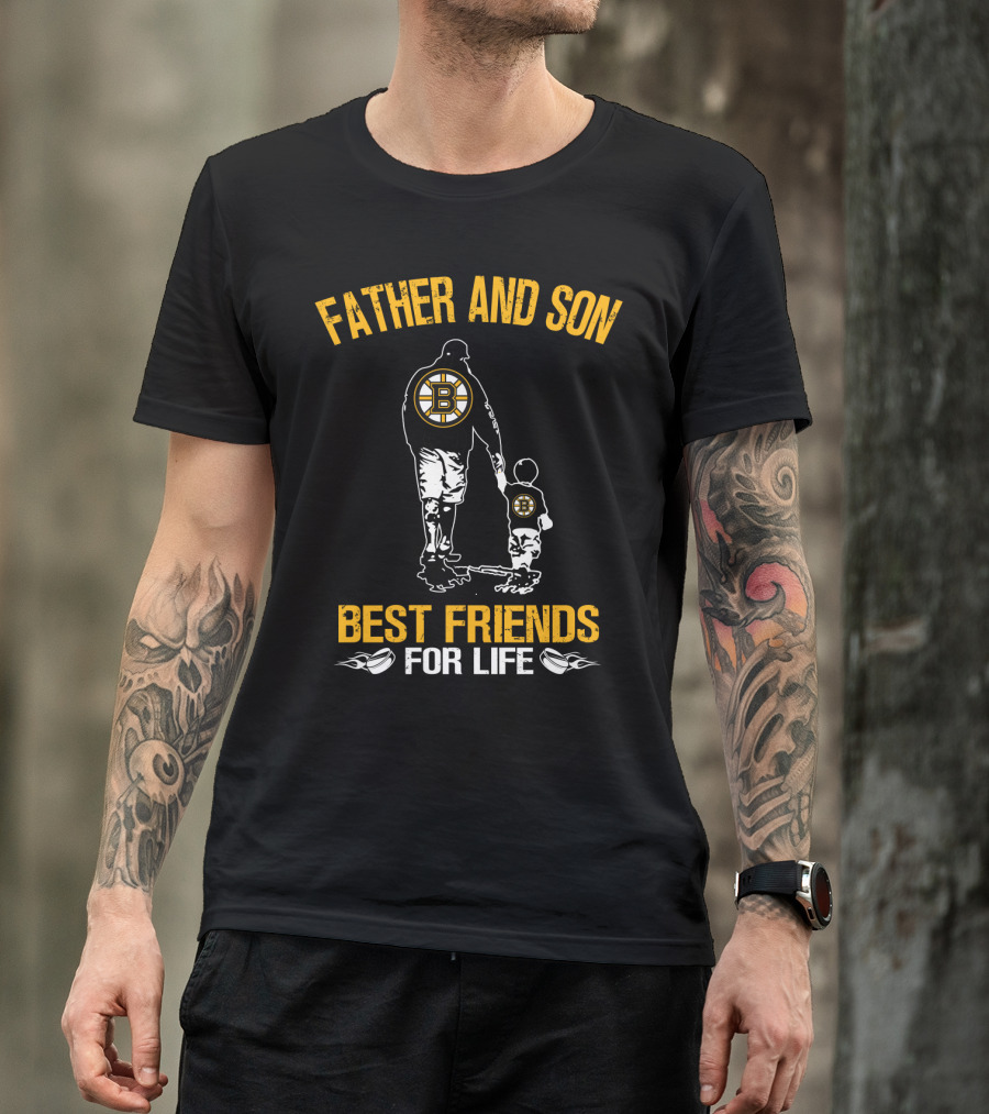 Father And Son Best Friends For Life Boston Bruins T-Shirt