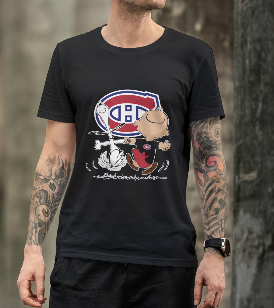 Montreal Canadiens Charlie Brown And Snoopy Dance T-Shirt