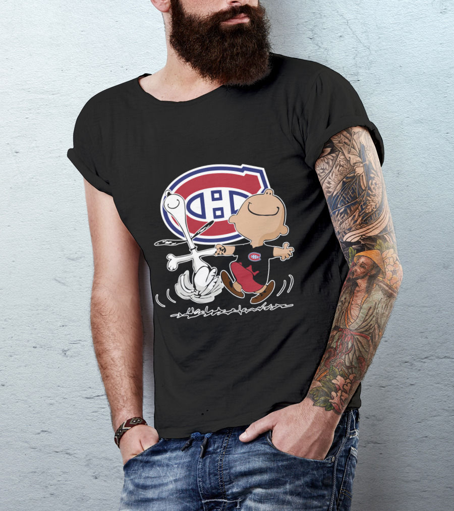 Montreal Canadiens Charlie Brown And Snoopy Dance T-Shirt