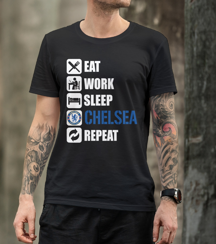 Eat Work Sleep Chelsea Repeat T-Shirt