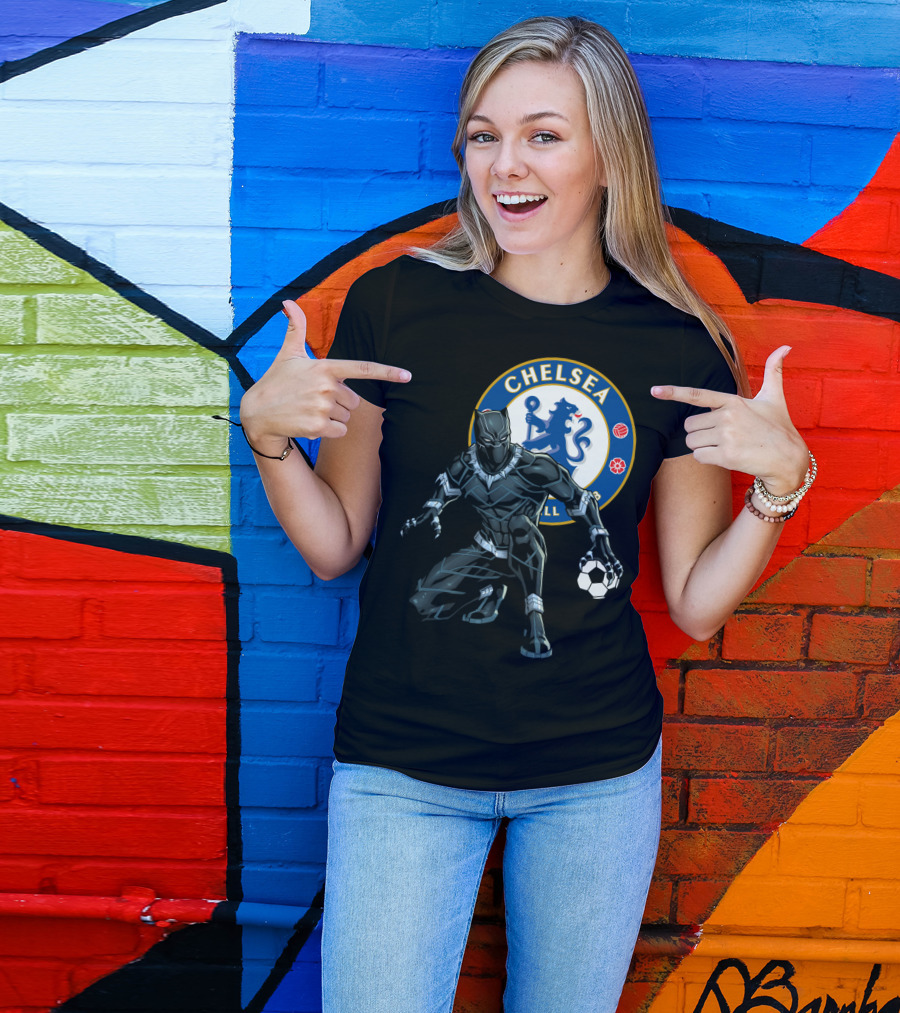 Chelsea Football Club Black Panther Soccer Crossover T-Shirt