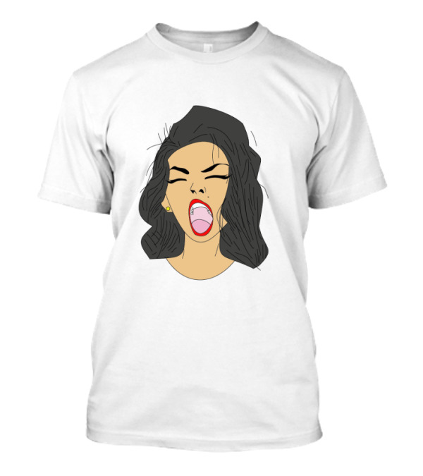 Woman Screaming Illustration Bold Expression T-Shirt