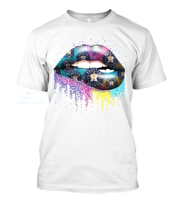 Houston Astros Logo Glitter Lip T-Shirt