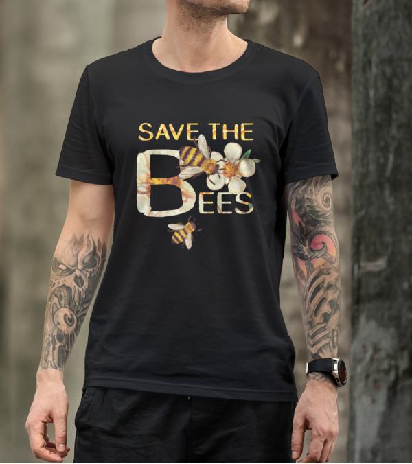 Save The Bees Flower And Bee T-Shirt