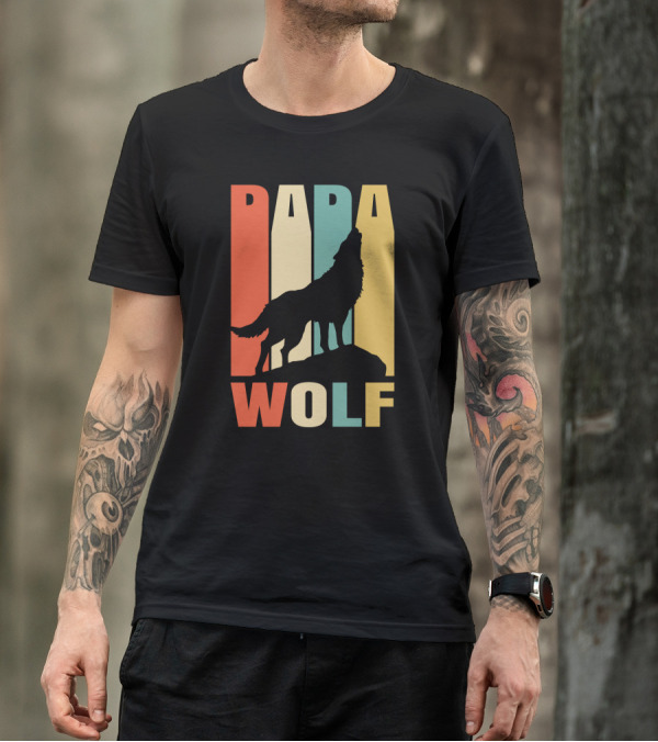Papa Wolf Retro T-Shirt