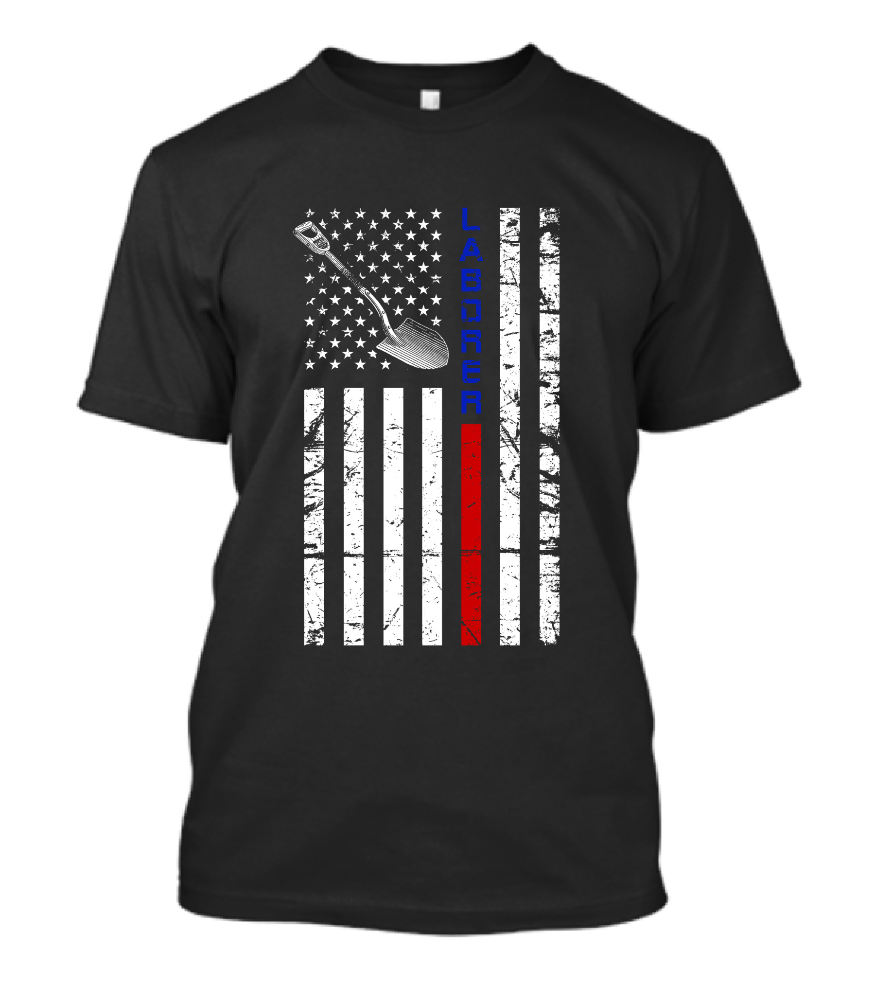 Laborer Shovel American Flag Veteran T-Shirt