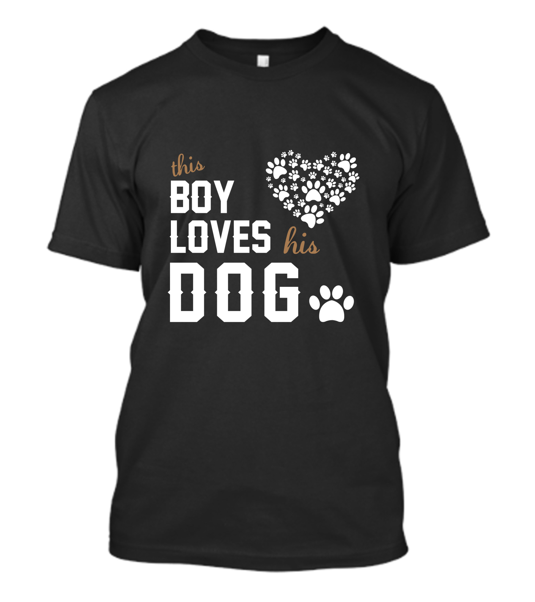 This Boy Loves His Dog Paw Heart T-Shirt