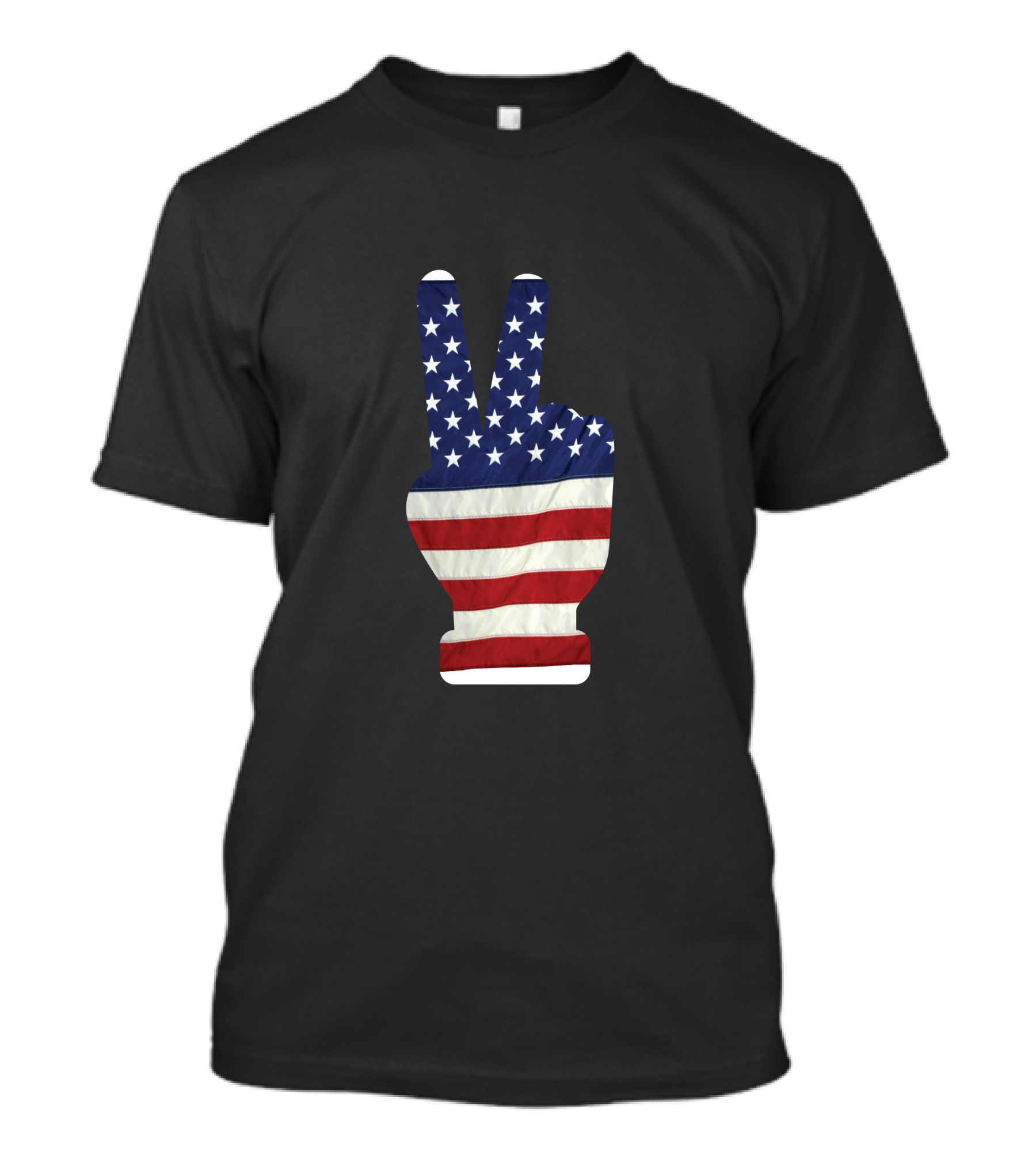American Flag Peace Hand 4th Of July Independence Day T-Shirt