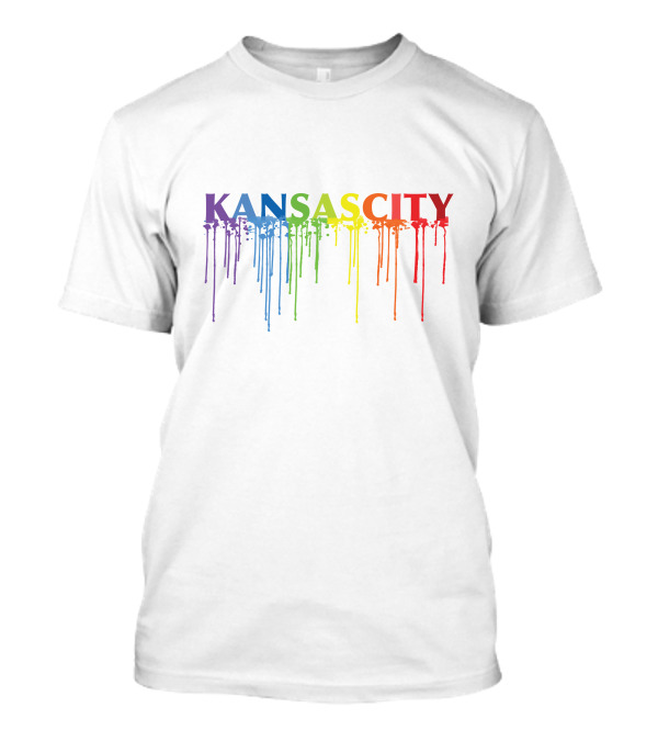 Kansas City Missouri Downtown Rainbow Dripping Colors T-Shirt