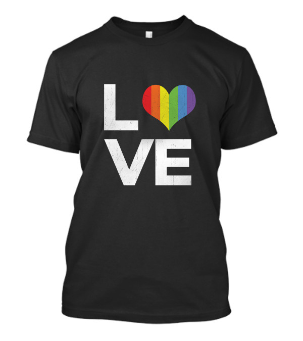 Love Rainbow Heart Gay Lesbian Pride T-Shirt