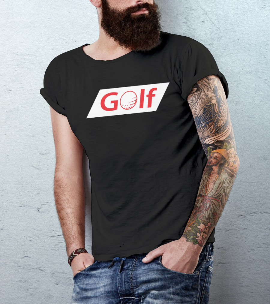 Golf Diagonal Red Text With Golf Ball T-Shirt