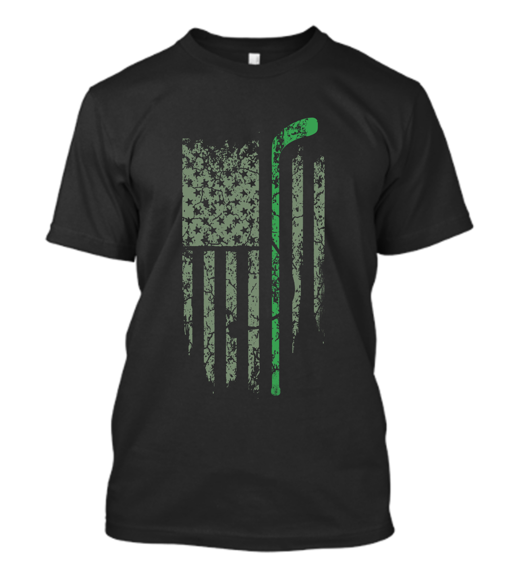 Golf Clubs American Flag Grunge Style T-Shirt