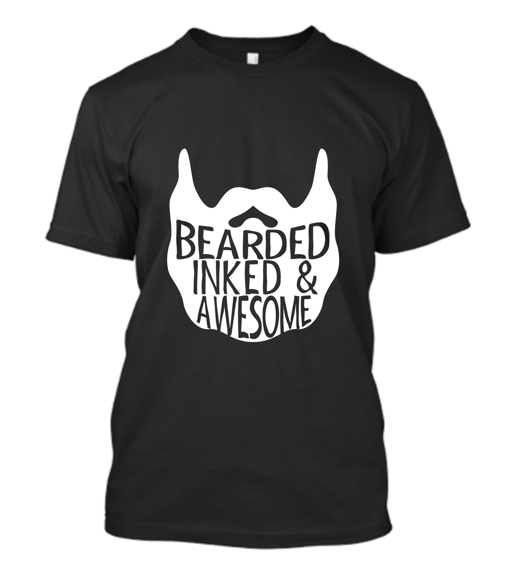 Bearded Inked Awesome Funny Beard T-Shirt